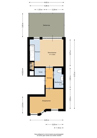 Floorplan - Geuzenstraat 9B01, 3023 PG Rotterdam